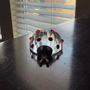 Crystal Ladybug Figurine with Red Accents
